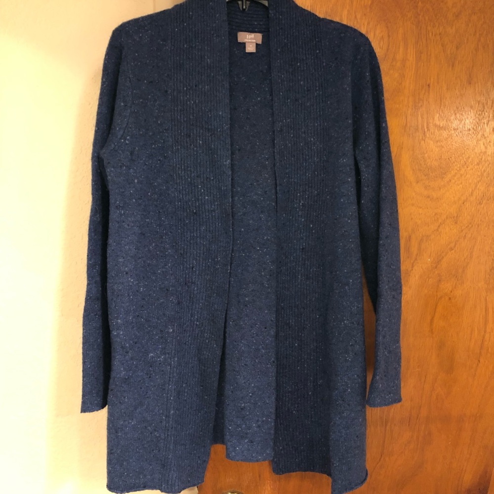 J. Jill Blue Shawl Collar Cardigan